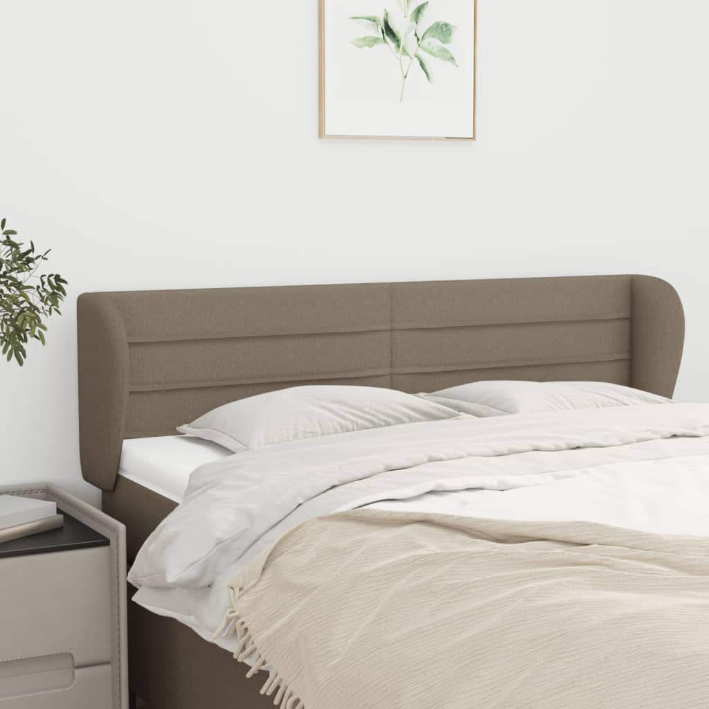 Hoofdbord met randen 147x23x78/88 cm stof taupe is nu te koop bij PeponiXL, paradijselijk wonen!
