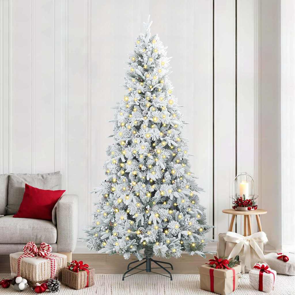 Kunstmatige Inklapbare Kerstboom Wit 240 cm PE en PVC is nu te koop bij PeponiXL, paradijselijk wonen!