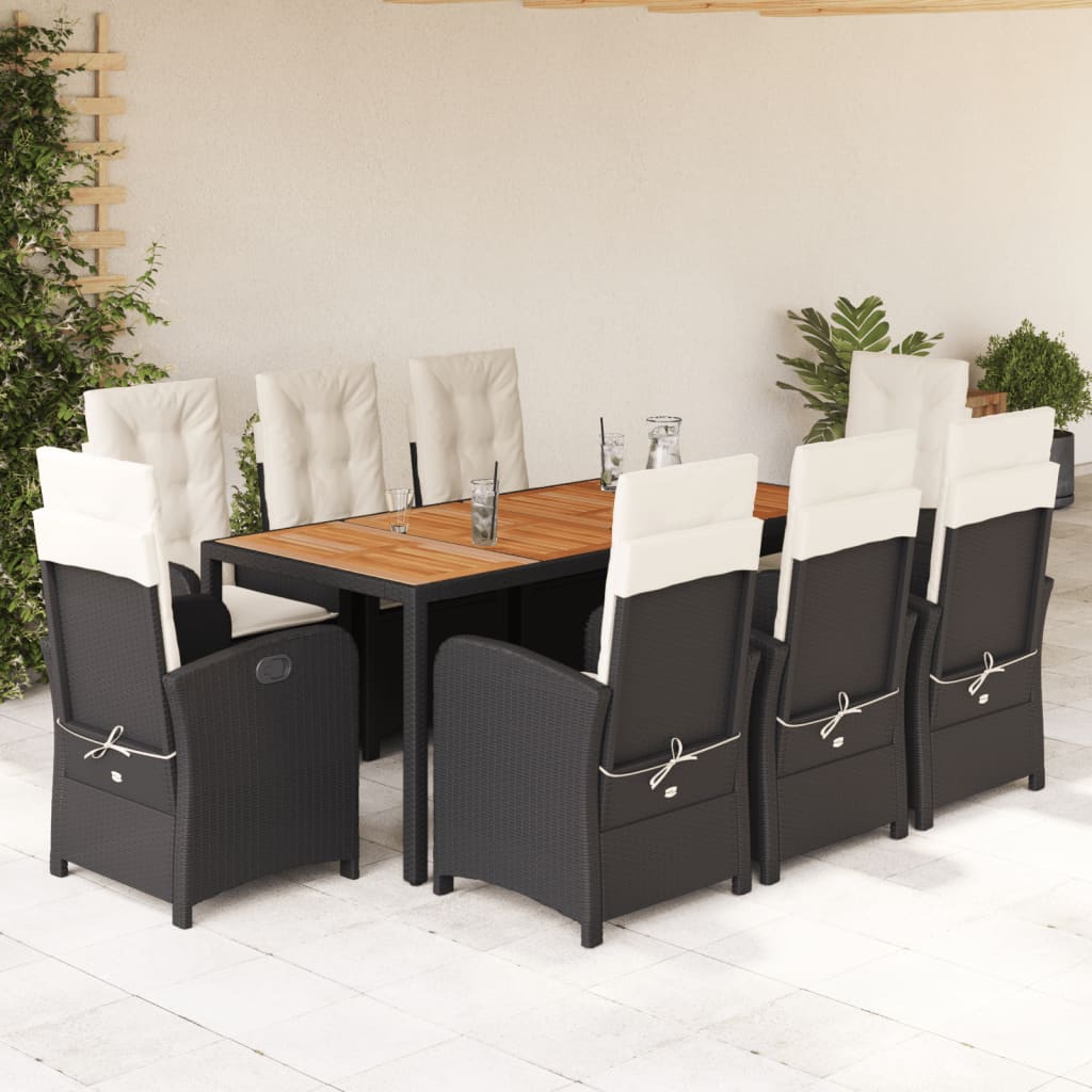 9-delige Tuinset poly rattan zwart is nu te koop bij PeponiXL, paradijselijk wonen!