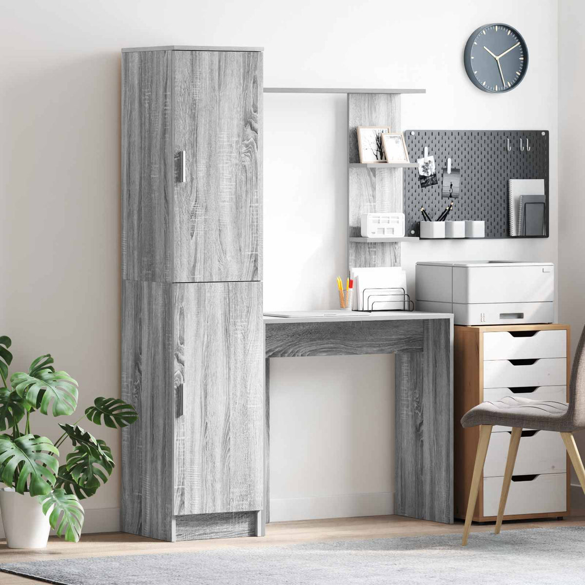 Bureau 2 pcs Grijs Sonoma is nu te koop bij PeponiXL, paradijselijk wonen!
