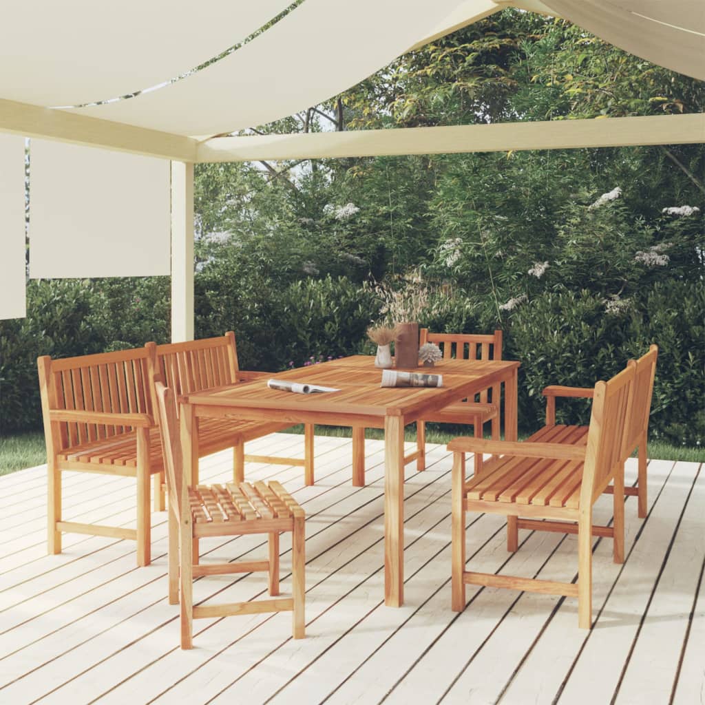 5-delige Tuinset massief teakhout is nu te koop bij PeponiXL, paradijselijk wonen!