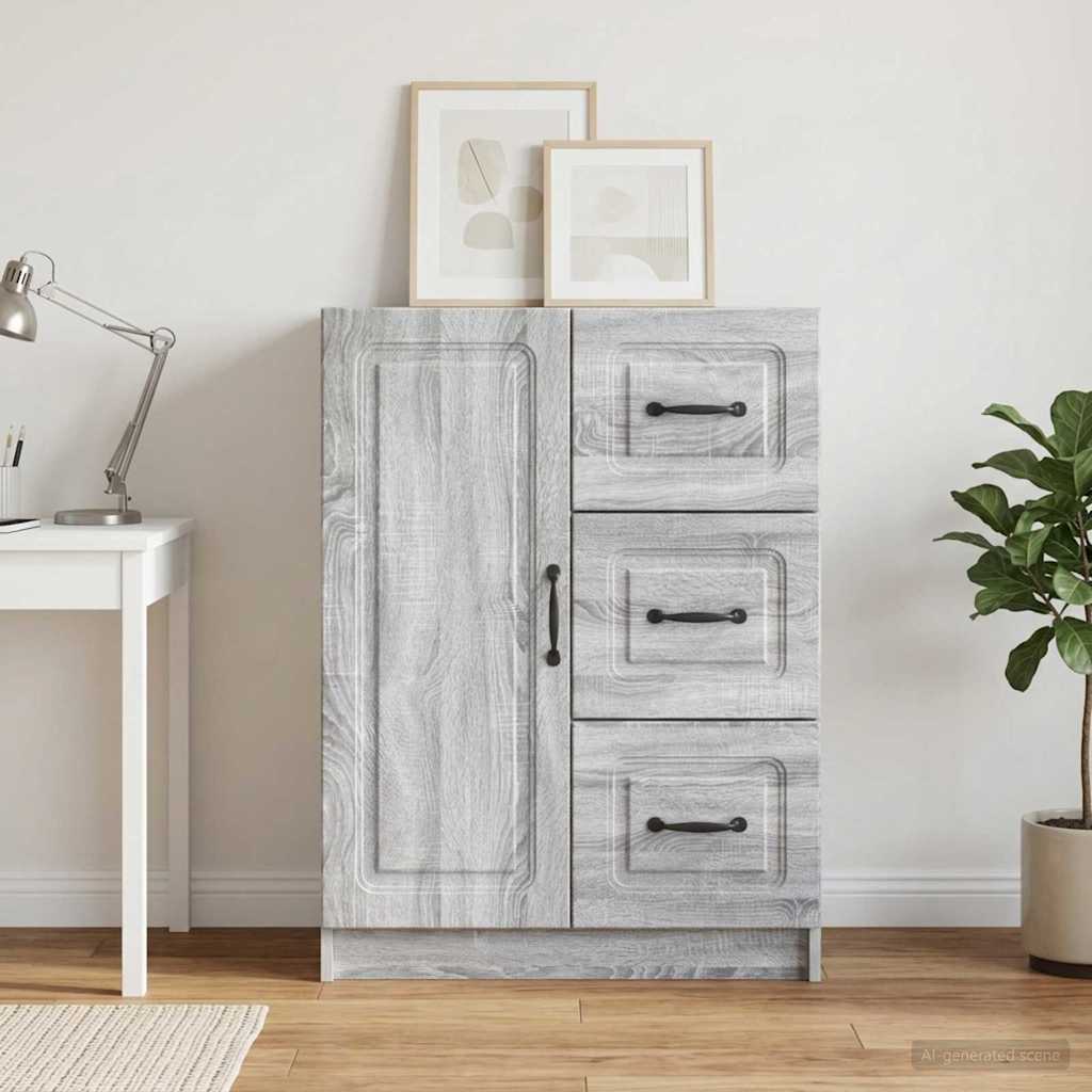 Dressoir met lade Grijs sonoma 66 x 34,5 x 87 cm Bewerkt hout is nu te koop bij PeponiXL, paradijselijk wonen!