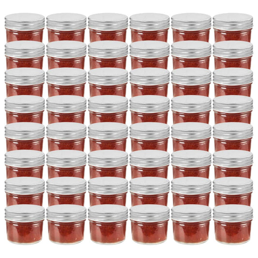 Jampotten met zilverkleurige deksels 48 st 110 ml glas is nu te koop bij PeponiXL, paradijselijk wonen!