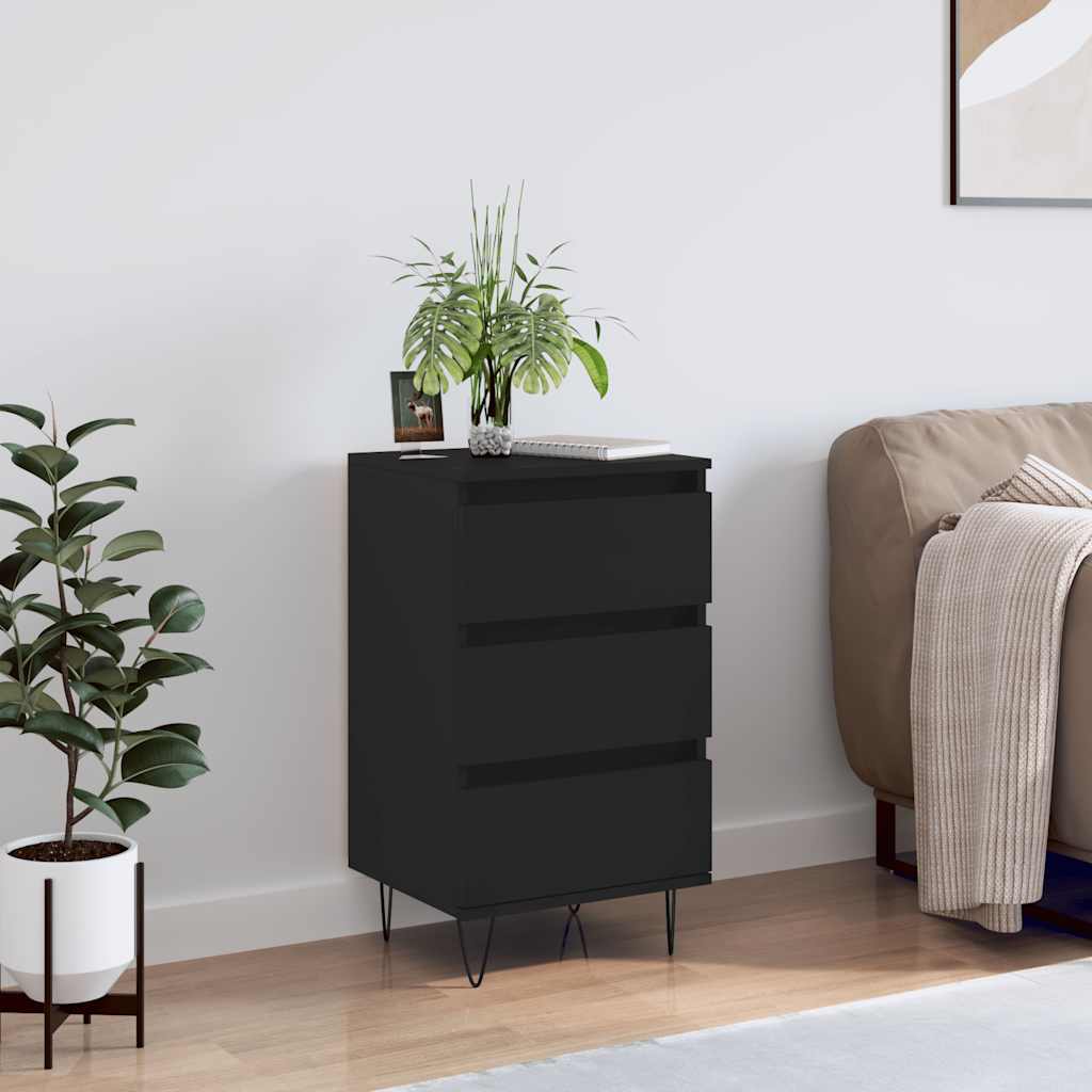 Dressoir 40x35x70 cm bewerkt hout zwart is nu te koop bij PeponiXL, paradijselijk wonen!