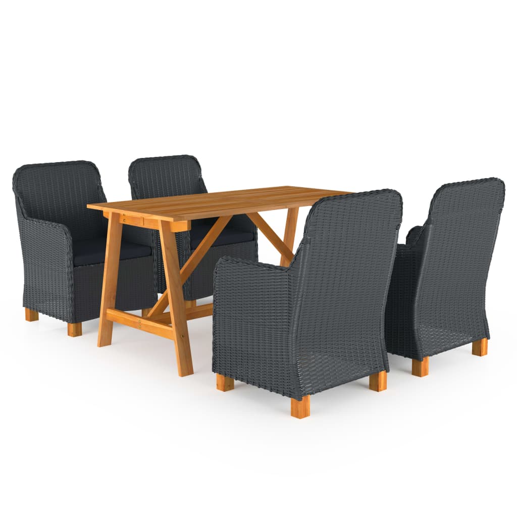 5-delige Tuinset donkergrijs is nu te koop bij PeponiXL, paradijselijk wonen!
