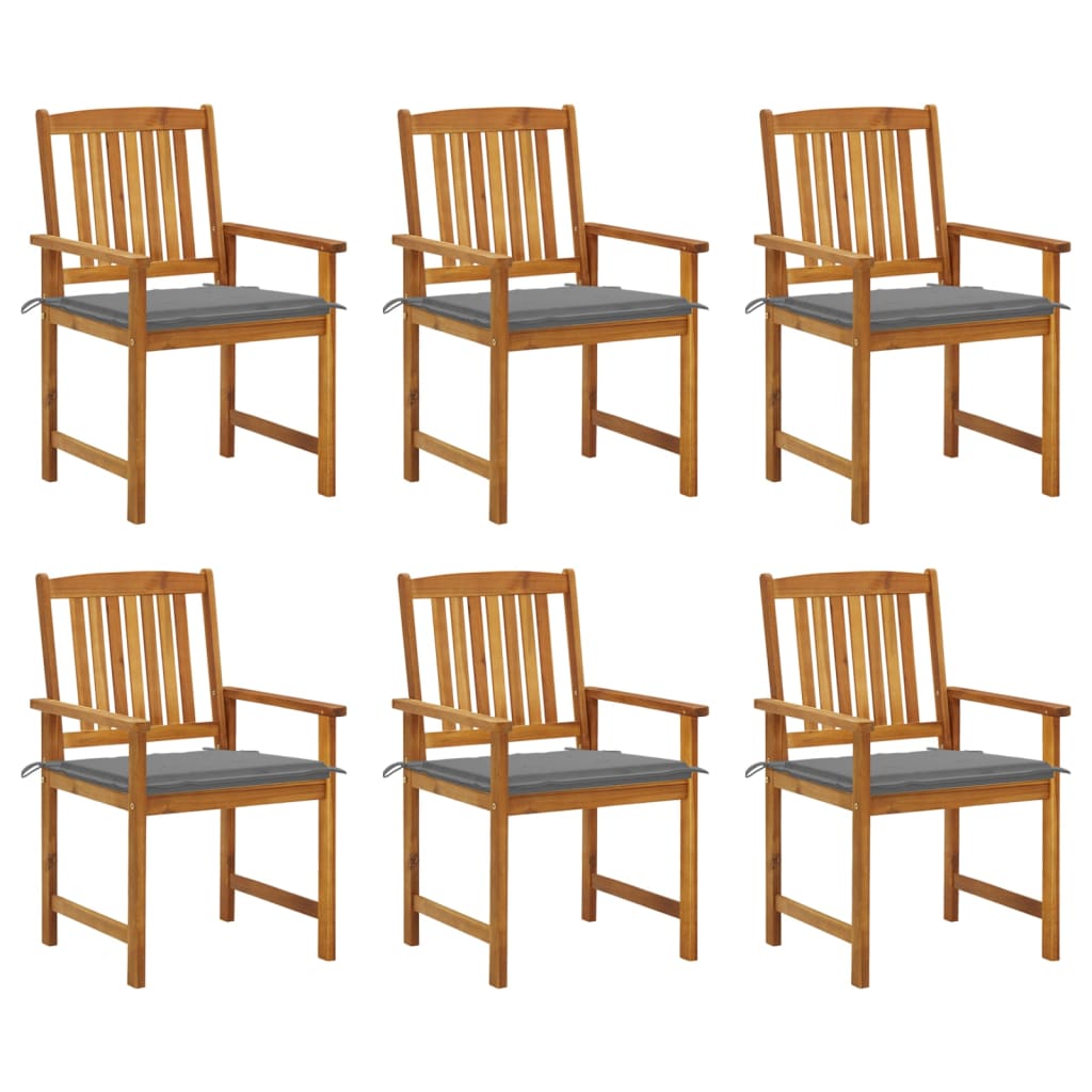 Tuinstoelen 6 st met kussens massief acaciahout is nu te koop bij PeponiXL, paradijselijk wonen!