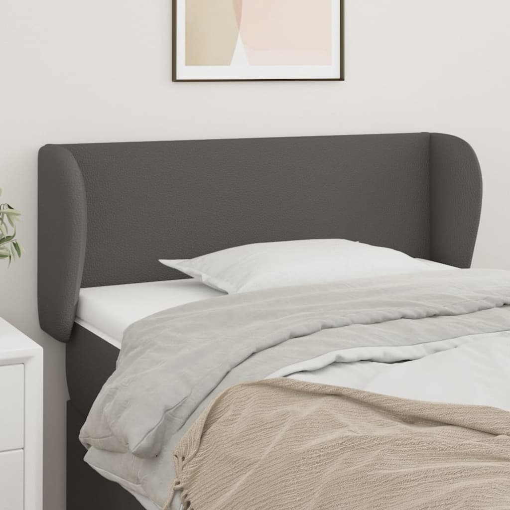 Hoofdbord met randen 103x23x78/88 cm kunstleer grijs is nu te koop bij PeponiXL, paradijselijk wonen!