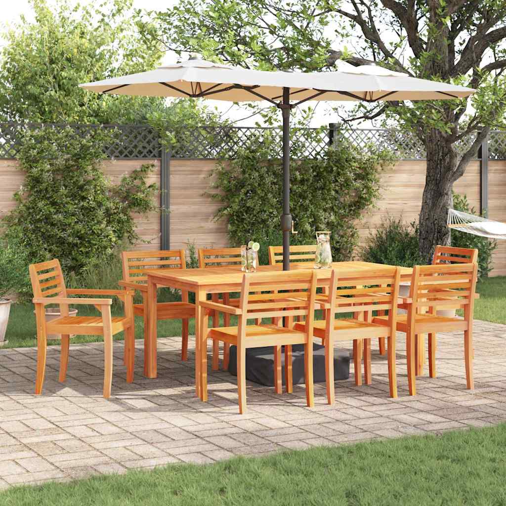 Tuin eettafelset 9 pcs Bruin Massief Acaciahout is nu te koop bij PeponiXL, paradijselijk wonen!
