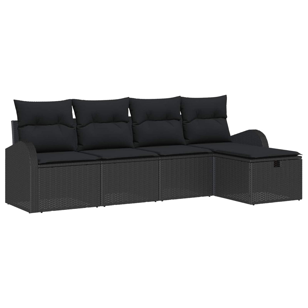 Bankstel met kussen met opslag Zwart poly rattan is nu te koop bij PeponiXL, paradijselijk wonen!