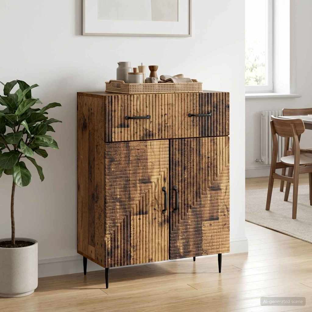 Dressoir met lade Oud hout 66 x 34,5 x 89,5 cm Bewerkt hout is nu te koop bij PeponiXL, paradijselijk wonen!