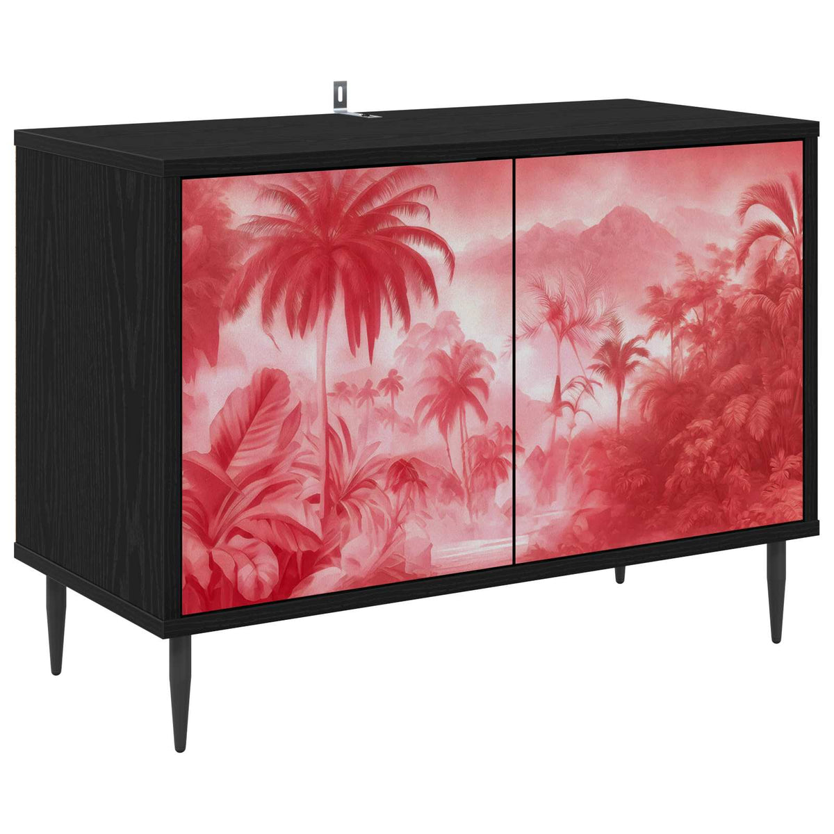 Tv-meubel AACHEN 69 x 33 x 50,5 cm Zwart eiken Bewerkt hout is nu te koop bij PeponiXL, paradijselijk wonen!