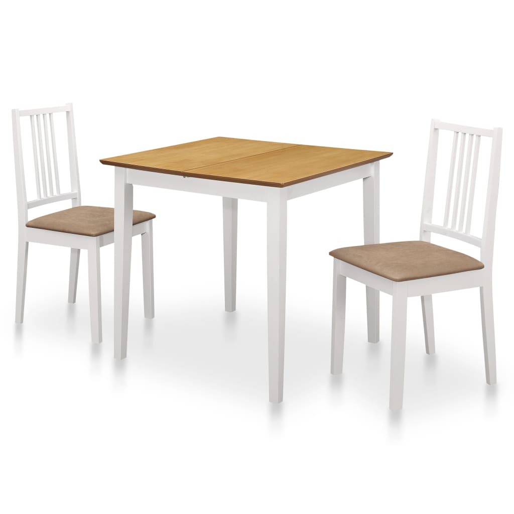 3-delige Eethoek MDF wit is nu te koop bij PeponiXL, paradijselijk wonen!