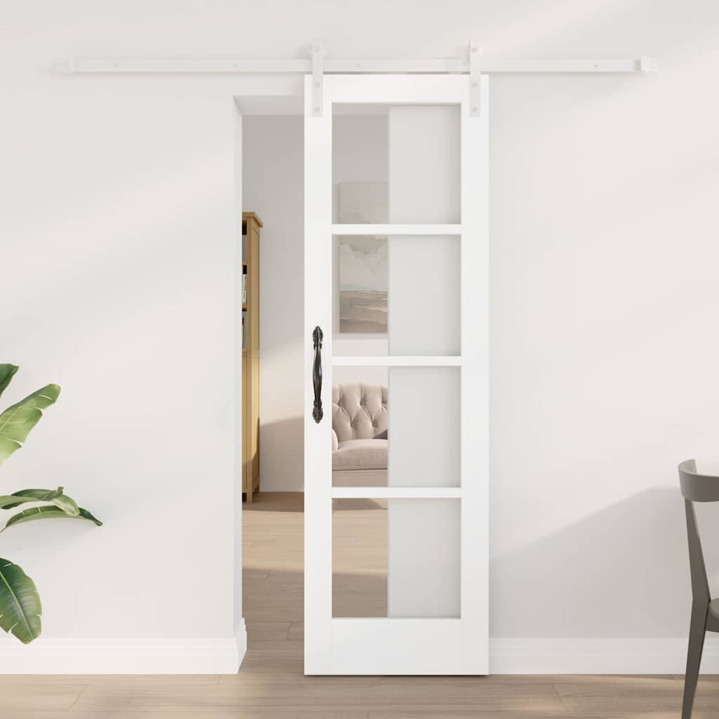 Schuifdeur ORKDAL Wit 61 x 198,5 cm Massief grenenhout en glas is nu te koop bij PeponiXL, paradijselijk wonen!