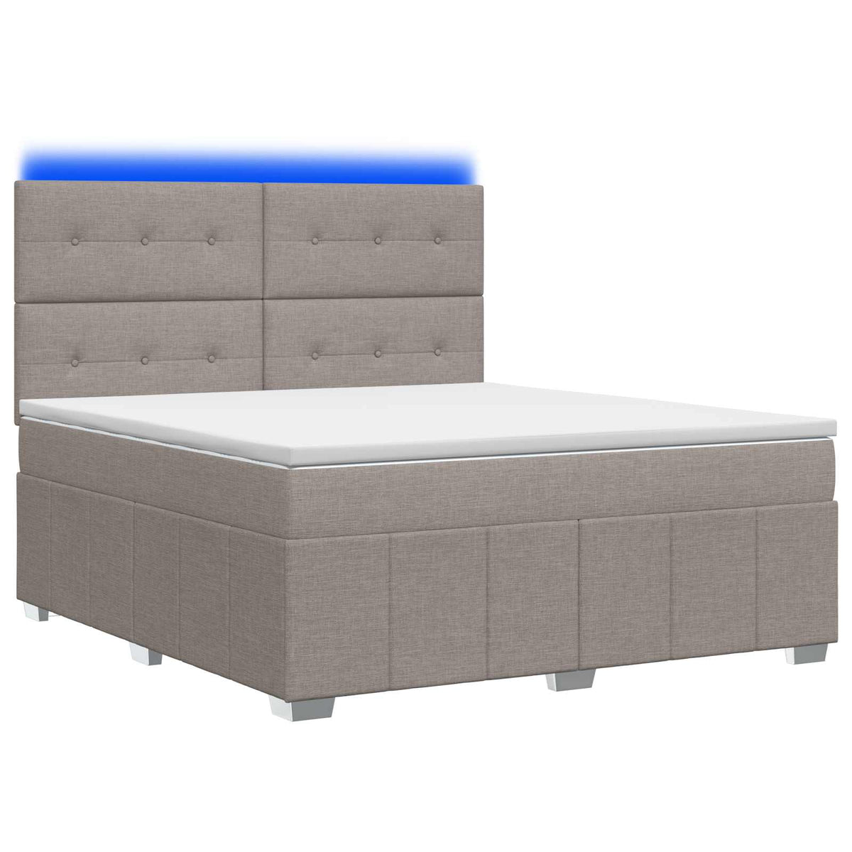 LED Boxspring Bed met Matras Taupe 180 x 200 cm Stof is nu te koop bij PeponiXL, paradijselijk wonen!