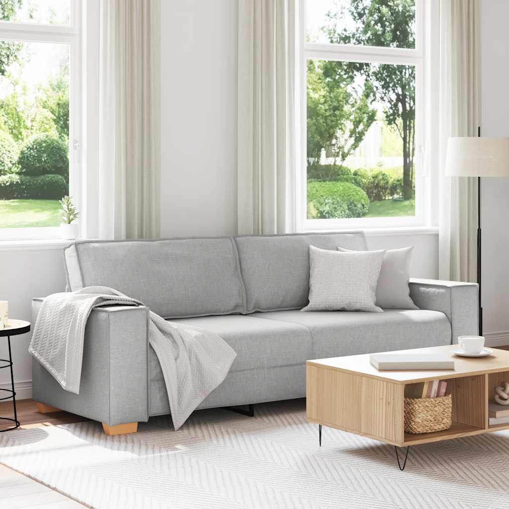 3-zitsbank Wolk Grijs 220x78x84 cm Stof is nu te koop bij PeponiXL, paradijselijk wonen!