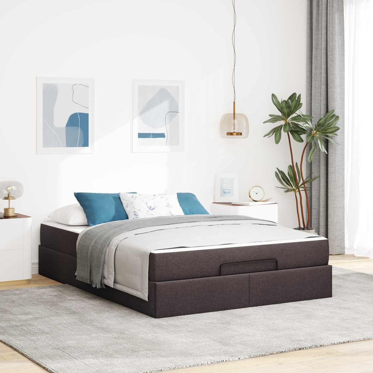 Bedframe met matras 2 st Tan Stof is nu te koop bij PeponiXL, paradijselijk wonen!