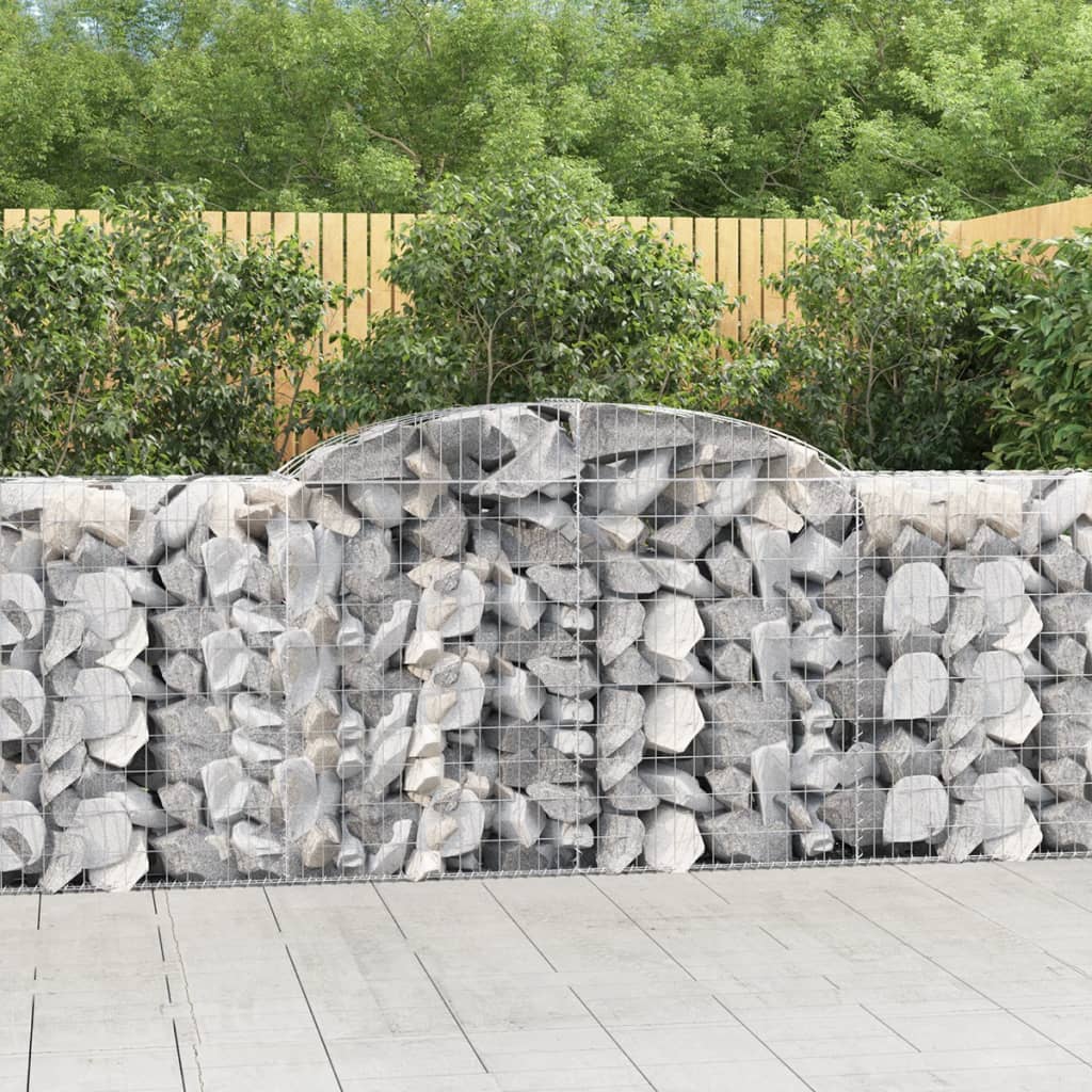 Schanskorven 2 st gewelfd 300x50x80/120 cm ijzer is nu te koop bij PeponiXL, paradijselijk wonen!