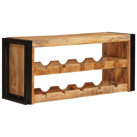 Wijnrek Bruin 100 x 45 x 33 cm Massief Ruw Mango Hout is nu te koop bij PeponiXL, paradijselijk wonen!