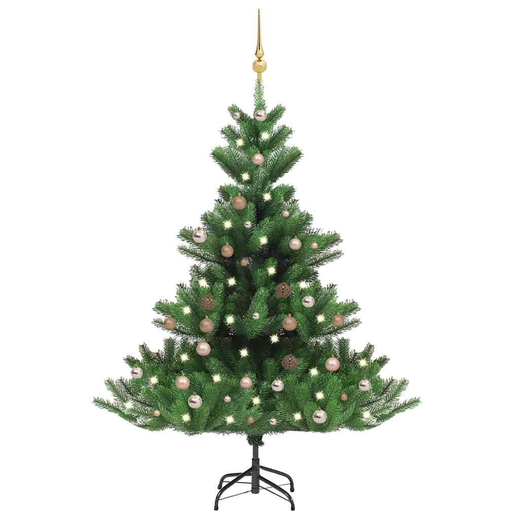 Kunstkerstboom Nordmann met LED's en kerstballen 180 cm groen is nu te koop bij PeponiXL, paradijselijk wonen!