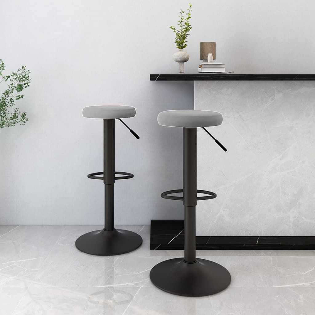 Barkrukken 2 st fluweel lichtgrijs is nu te koop bij PeponiXL, paradijselijk wonen!