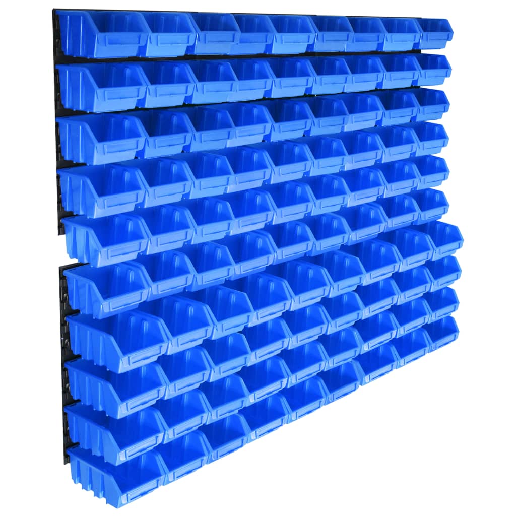96-delige Opslagbakkenset met wandpanelen blauw is nu te koop bij PeponiXL, paradijselijk wonen!