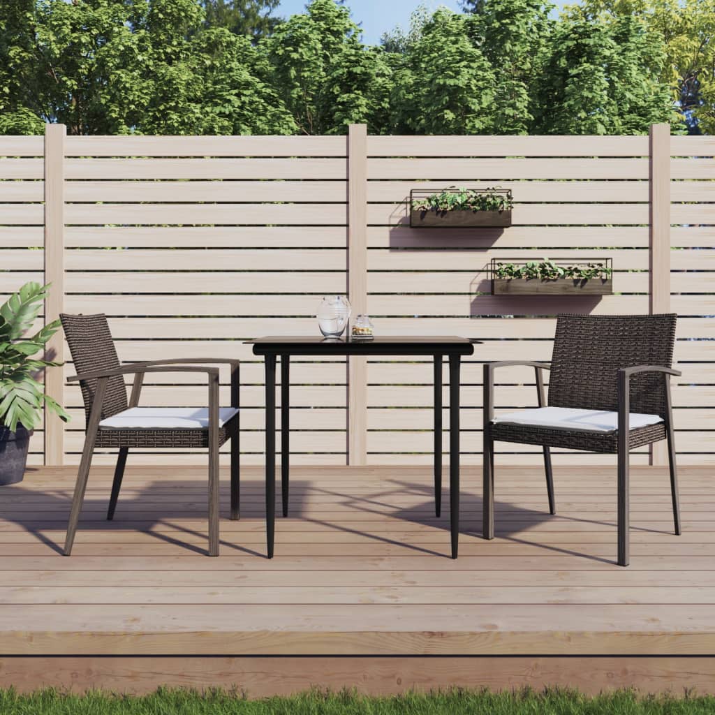 3-delige Tuinset met kussens poly rattan en staal is nu te koop bij PeponiXL, paradijselijk wonen!