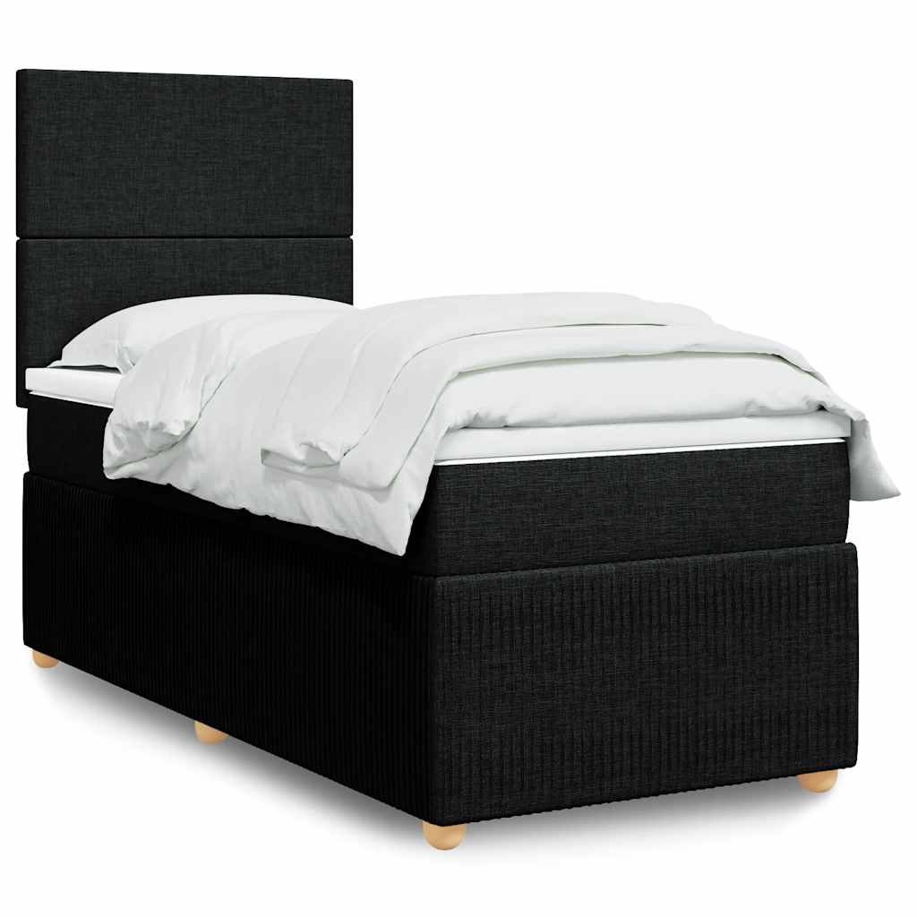 Boxspring met matras stof zwart 90x200 cm is nu te koop bij PeponiXL, paradijselijk wonen!