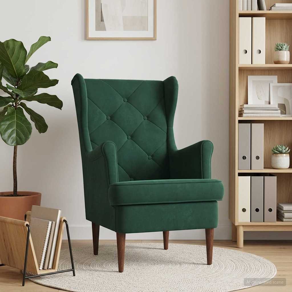 Fauteuil Donkergroen Fluweel is nu te koop bij PeponiXL, paradijselijk wonen!