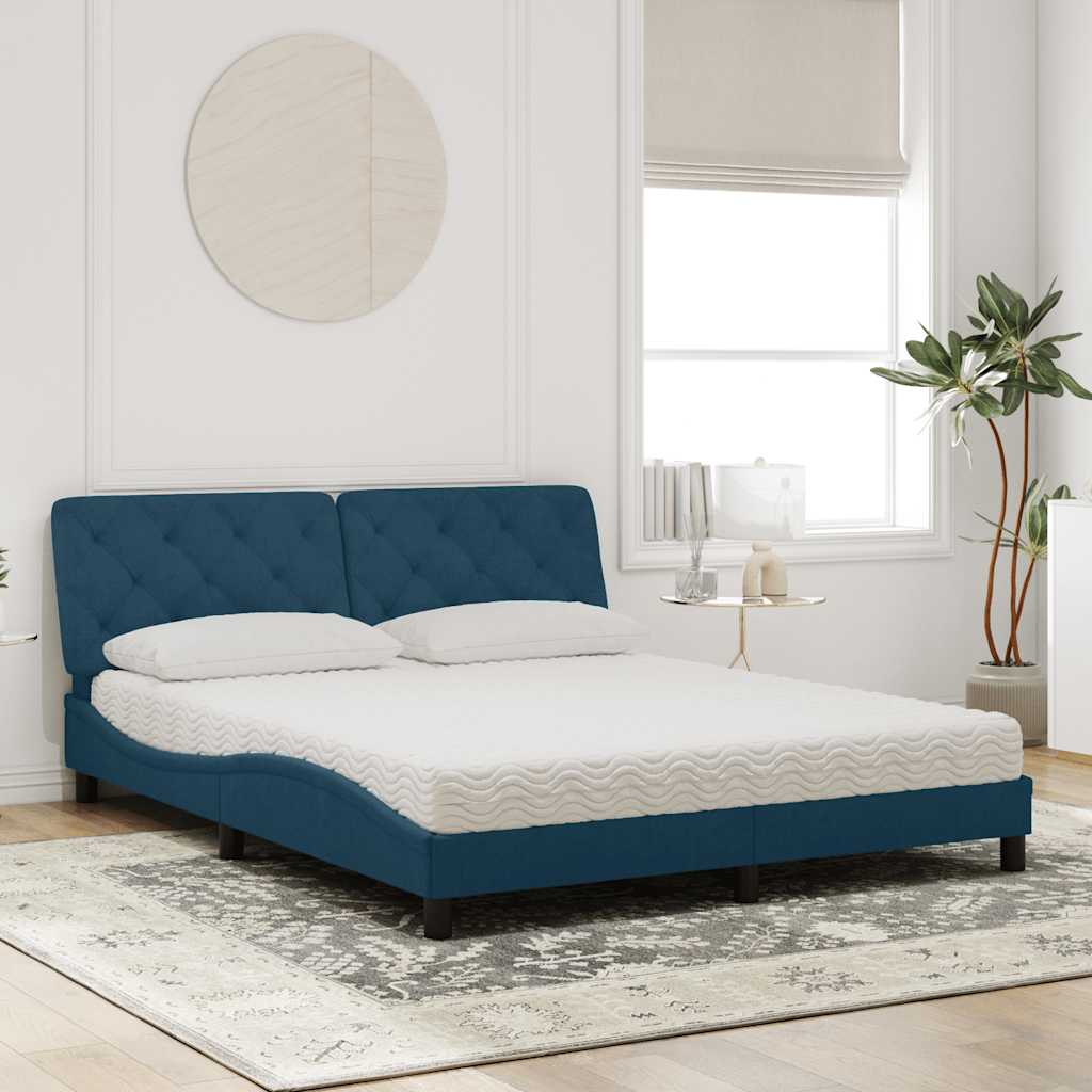 Bed met matras fluweel blauw 160x200 cm is nu te koop bij PeponiXL, paradijselijk wonen!