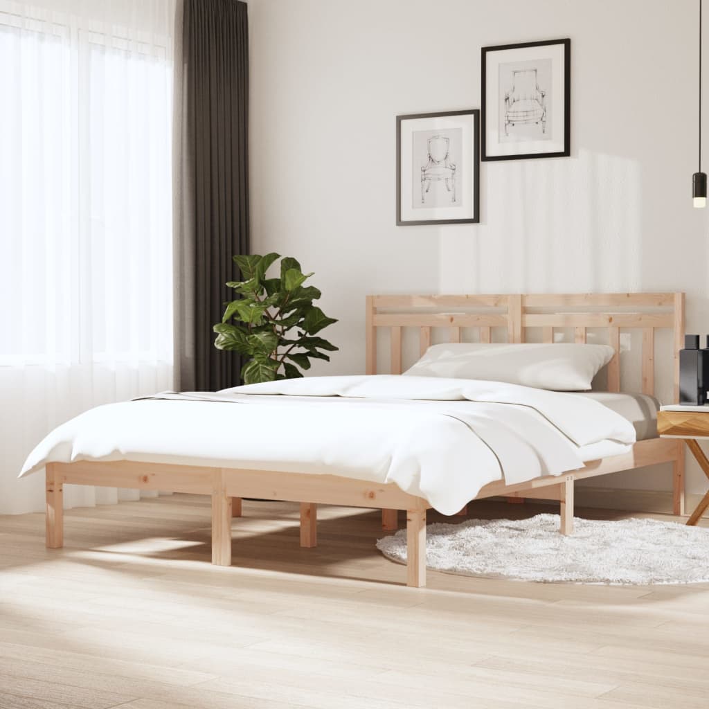 Bedframe massief hout 150x200 cm is nu te koop bij PeponiXL, paradijselijk wonen!