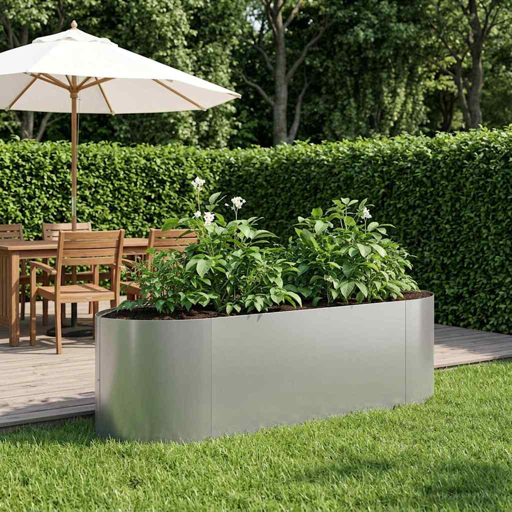 Verhoogd Tuinbed Gegalvaniseerd staal 140 x 40 x 40 cm Staal is nu te koop bij PeponiXL, paradijselijk wonen!