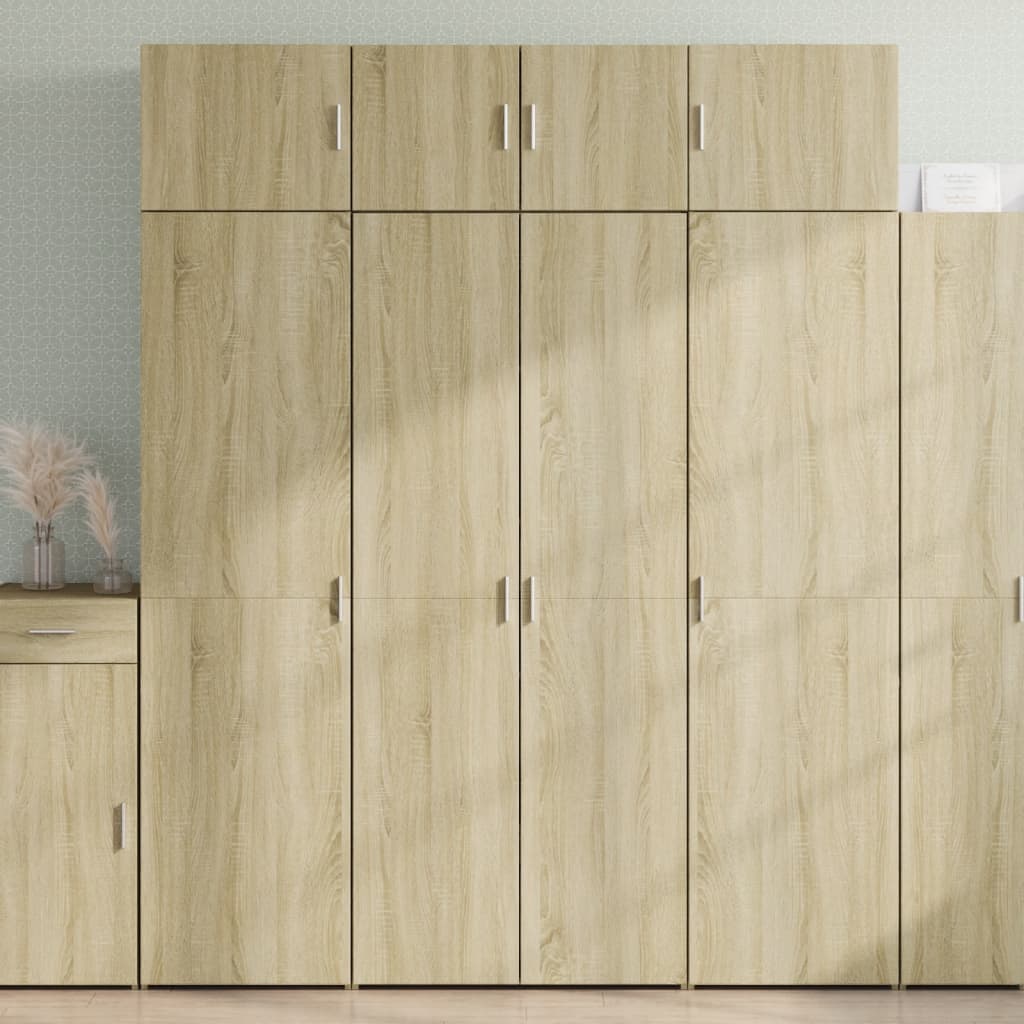 Hoge kast 80x42,5x185 cm bewerkt hout sonoma eikenkleurig is nu te koop bij PeponiXL, paradijselijk wonen!