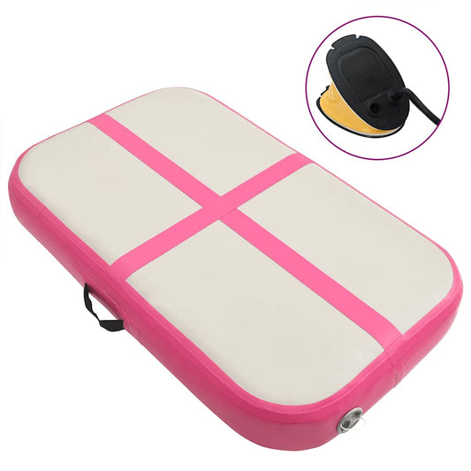 Gymnastiekmat met pomp opblaasbaar 60x100x10 cm PVC roze is nu te koop bij PeponiXL, paradijselijk wonen!