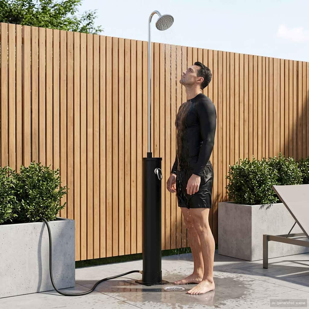 Zonne Douche met Douchekop PVC, ABS, Zinklegering Zwart is nu te koop bij PeponiXL, paradijselijk wonen!