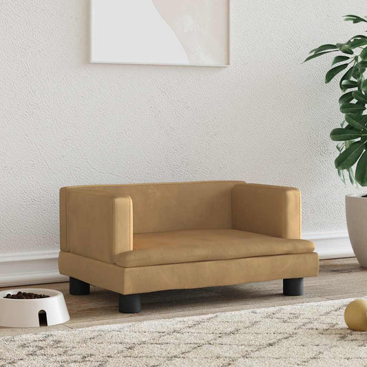 Hondenmand 60x40x30 cm fluweel bruin is nu te koop bij PeponiXL, paradijselijk wonen!