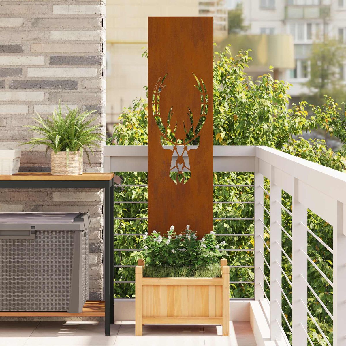 Tuin Privacy Screen Dierenprint Roestig 32 x 140 cm Cortenstaal is nu te koop bij PeponiXL, paradijselijk wonen!