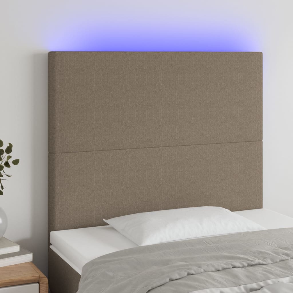 Hoofdbord LED 80x5x118/128 cm stof taupe is nu te koop bij PeponiXL, paradijselijk wonen!