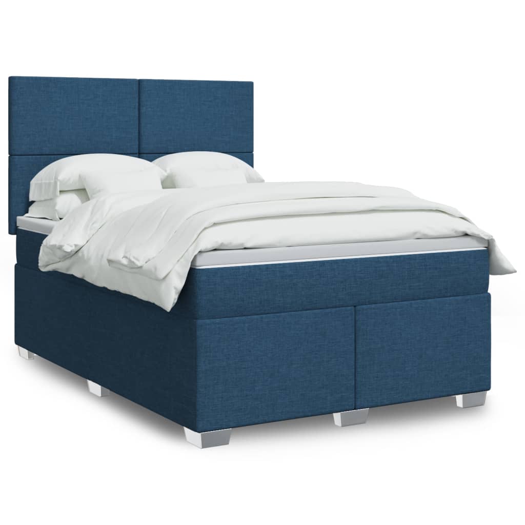 Boxspring met matras stof blauw 140x200 cm is nu te koop bij PeponiXL, paradijselijk wonen!