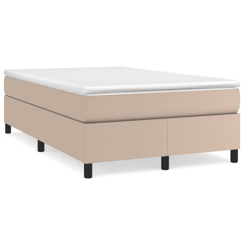 Boxspring met matras kunstleer cappuccinokleurig 120x190 cm is nu te koop bij PeponiXL, paradijselijk wonen!