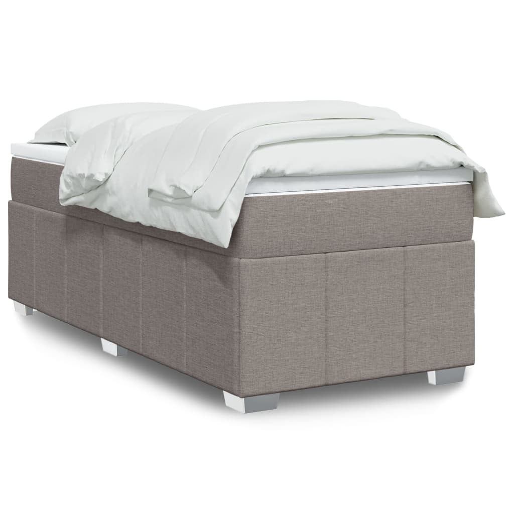 Boxspring met matras stof taupe 90x200 cm is nu te koop bij PeponiXL, paradijselijk wonen!