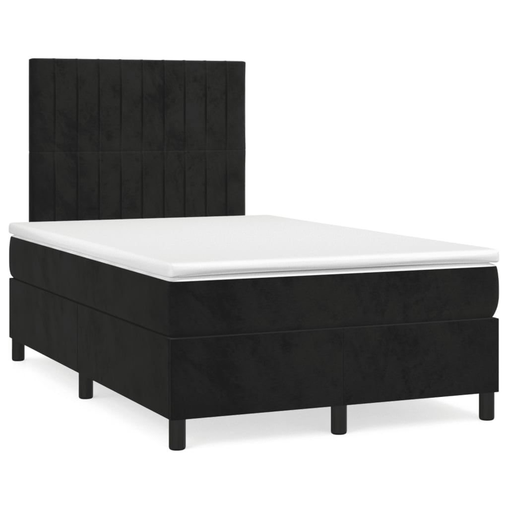 Boxspring met matras en LED fluweel zwart 120x190 cm is nu te koop bij PeponiXL, paradijselijk wonen!