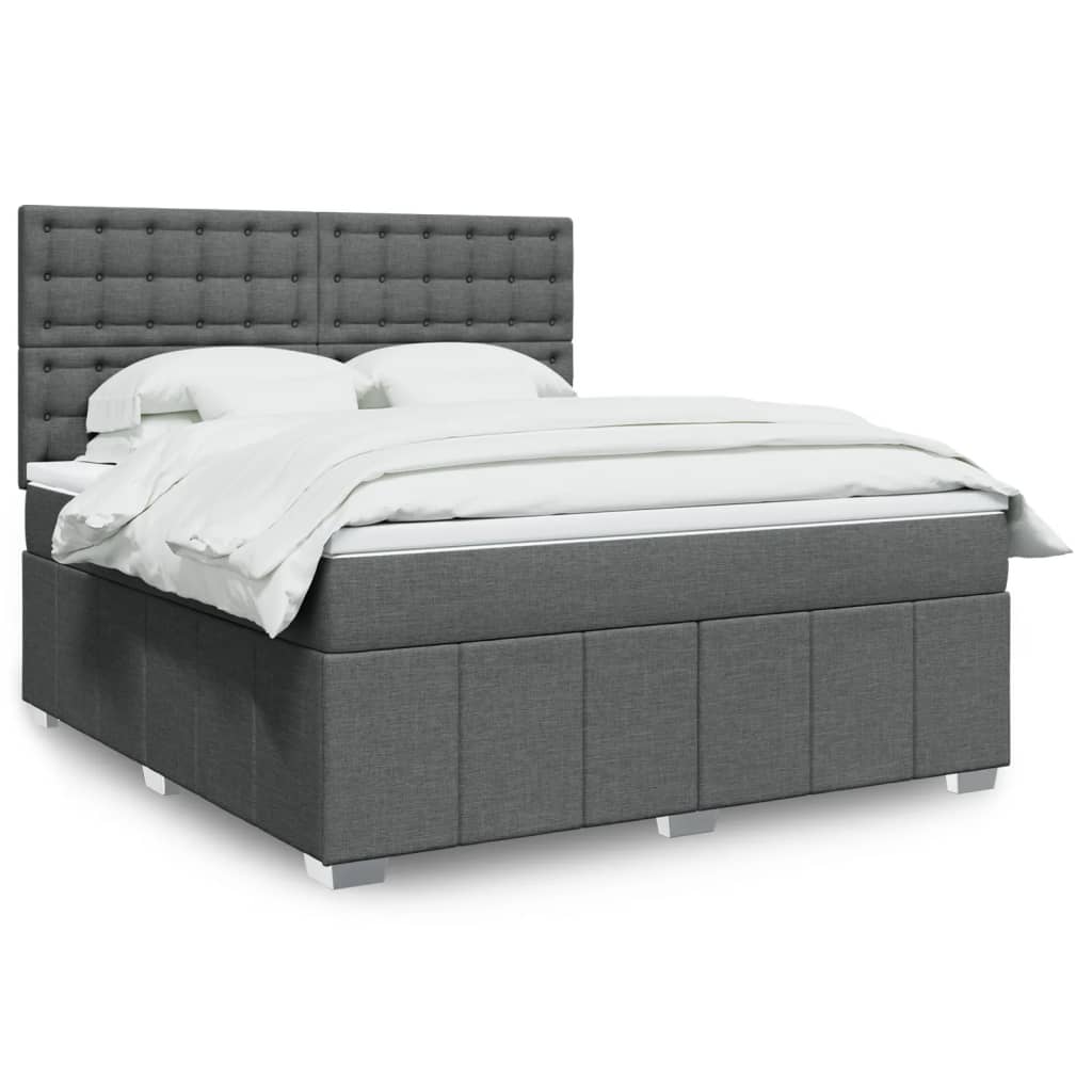 Boxspring met matras stof donkergrijs 180x200 cm is nu te koop bij PeponiXL, paradijselijk wonen!