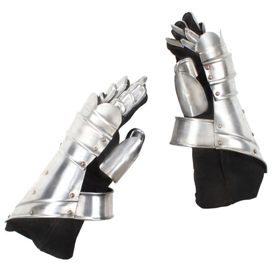 Ridderhandschoenen middeleeuws replica LARP staal zilverkleurig is nu te koop bij PeponiXL, paradijselijk wonen!