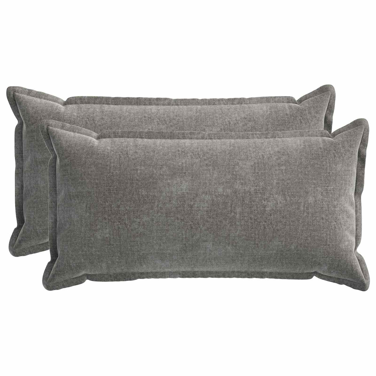 Kussensloop 2 st HOUTEN Donkergrijs 40 x 80 cm Chenille Stof is nu te koop bij PeponiXL, paradijselijk wonen!