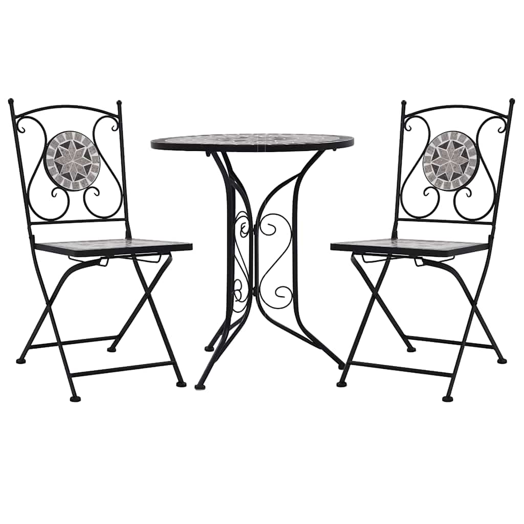 3-delige Bistroset mozaïek keramische tegel grijs is nu te koop bij PeponiXL, paradijselijk wonen!