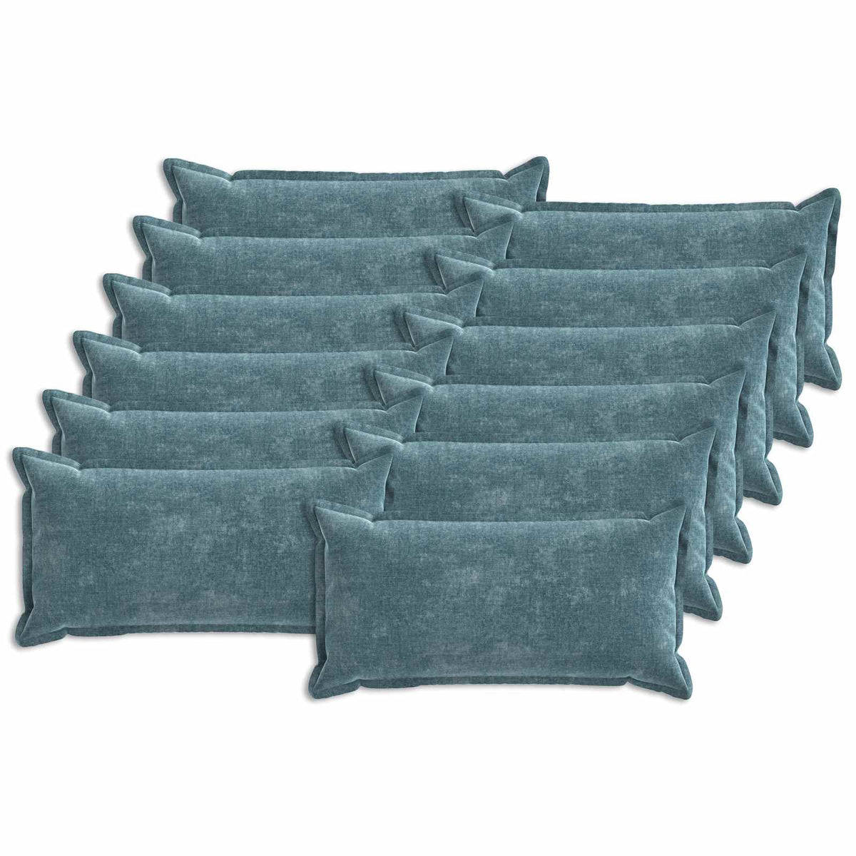 Kussensloop 12 st HOUTEN Blauw 40 x 80 cm Chenille Stof is nu te koop bij PeponiXL, paradijselijk wonen!