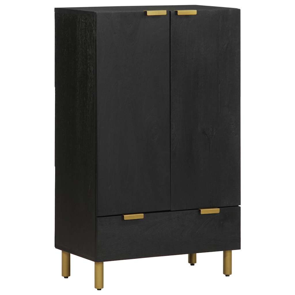 Hoge kast 60x33x100 cm bewerkt hout zwart is nu te koop bij PeponiXL, paradijselijk wonen!
