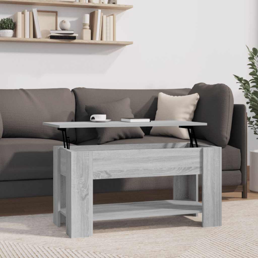 Salontafel 101x49x52 cm bewerkt hout grijs sonoma eikenkleurig is nu te koop bij PeponiXL, paradijselijk wonen!