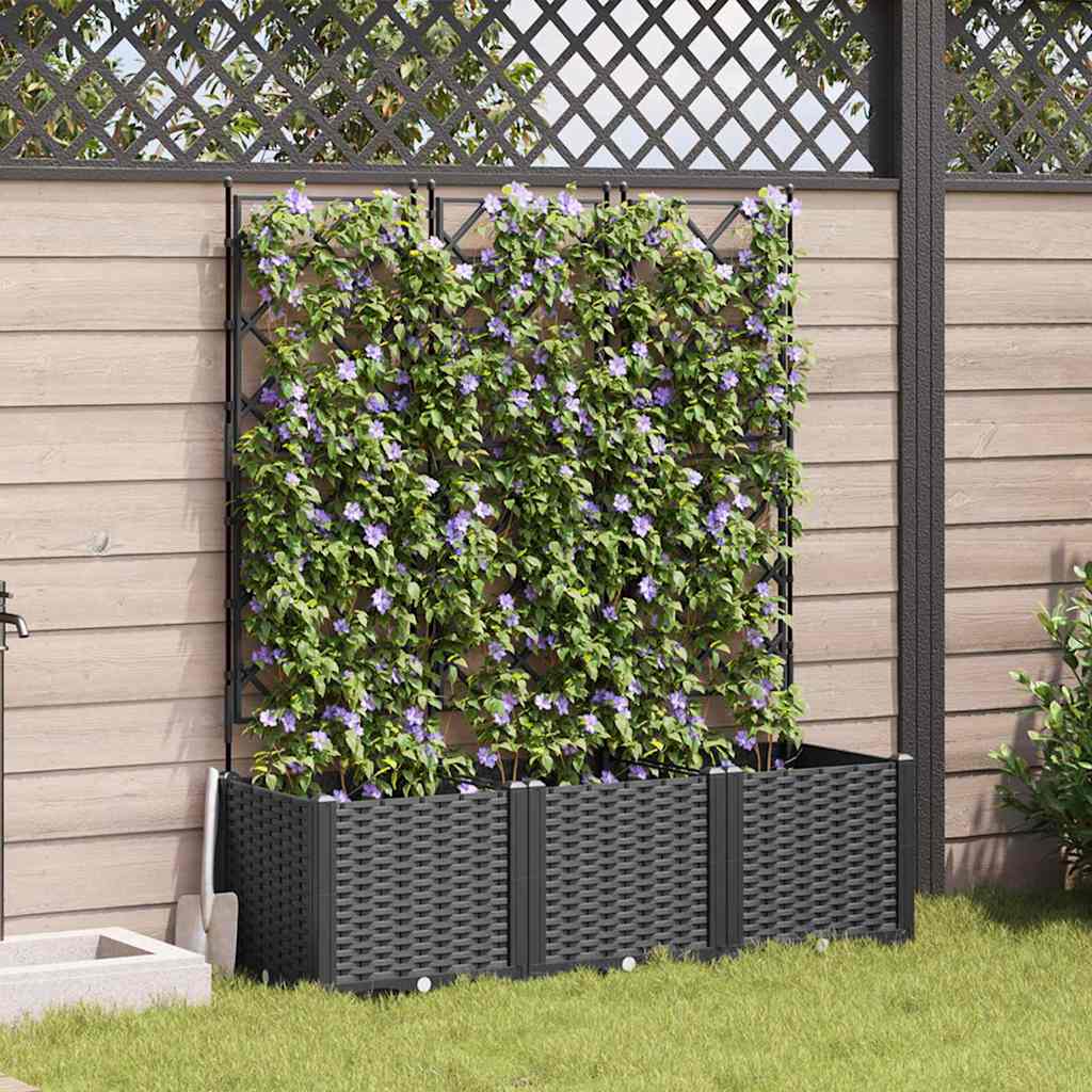 Tuin Bloempot 3 pcs Zwart 120 x 40 x 143 cm Kunststof is nu te koop bij PeponiXL, paradijselijk wonen!