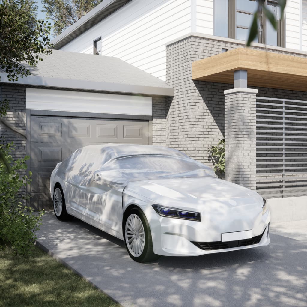 Autohoes half met haken L PEVA zilverkleurig is nu te koop bij PeponiXL, paradijselijk wonen!